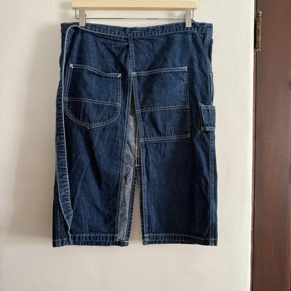 Vintage LEE Edwin Denim Japan Retro Utility Apron Wrap Skirt One Size